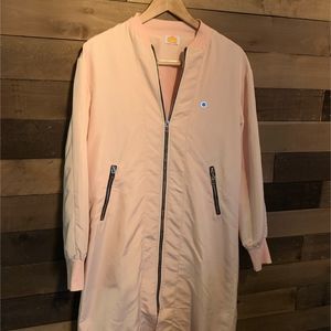 Pink Ankle Length Bomber Jacket